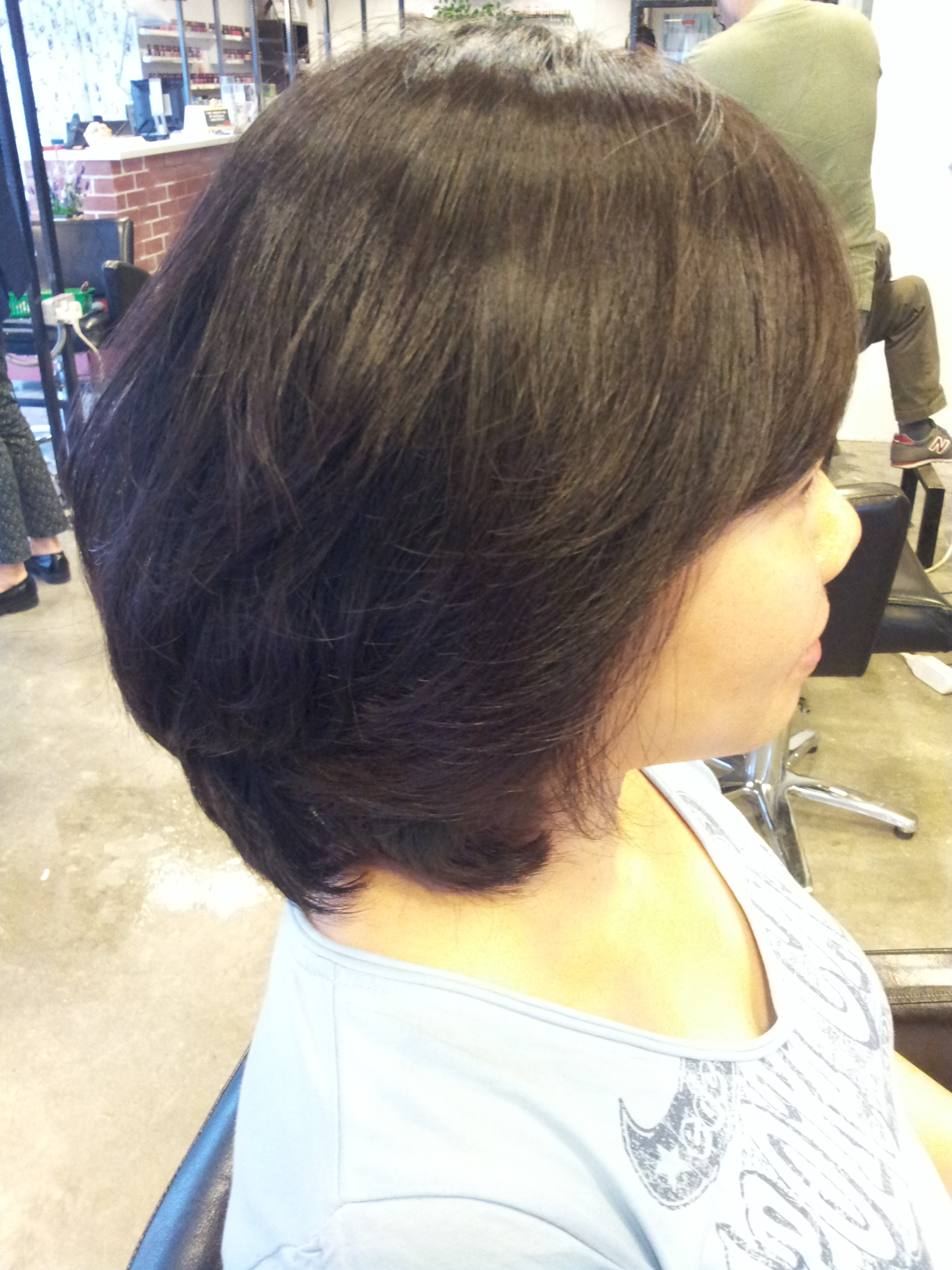 Korean style Square medium Bob + Volume rebonding 